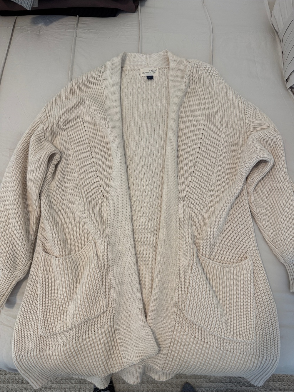 Universal Thread Open-Front Cream Knit Cardigan